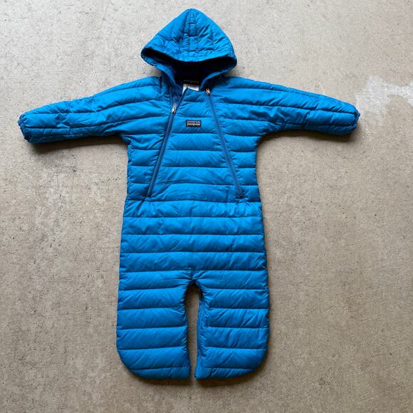 Infant Baby Toddlers Patagonia Blue Goose Down Sweater Jacket Bunting Sz 6 Month - Picture 1 of 7